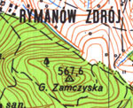 Mapa topograficzna w układzie '1965', arkusz: 185.1 Rymanów, 1:50 000 Mapa topograficzna w układzie '1965', arkusz: 185.1 Rymanów, 1:50 000